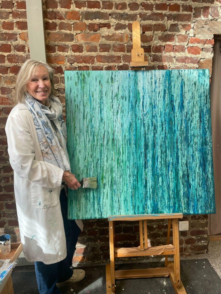 Peinture abstraite marine de Joanne G., artiste peintre à Braine-l’Alleud