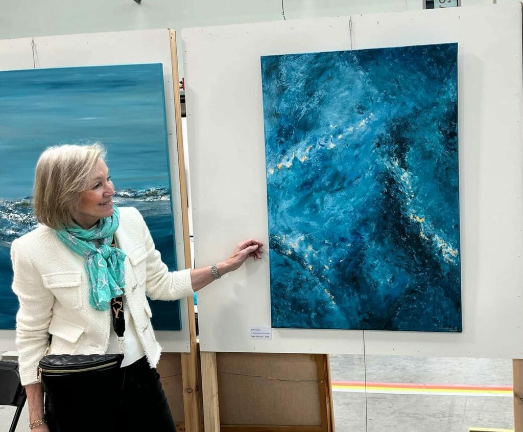 Peinture abstraite marine de Joanne G., artiste peintre à Braine-l’Alleud