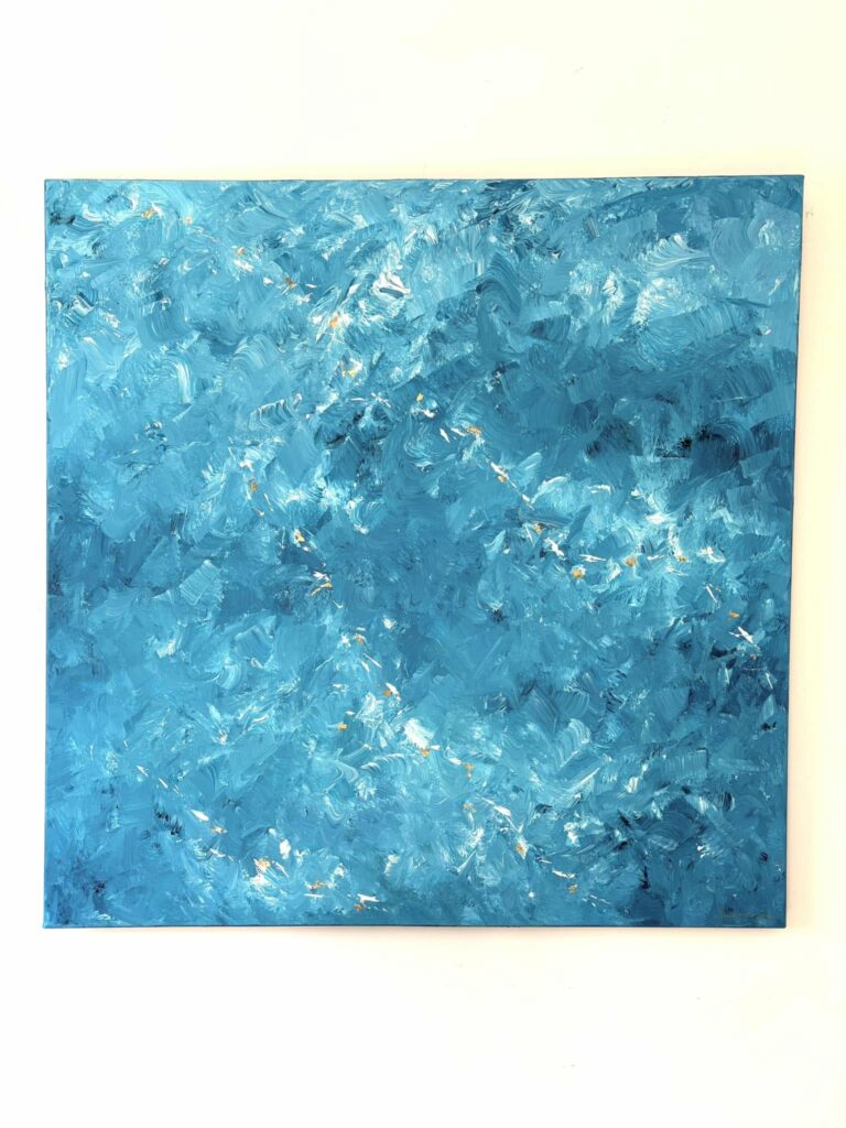 Peinture abstraite marine de Joanne G., artiste peintre à Braine-l’Alleud