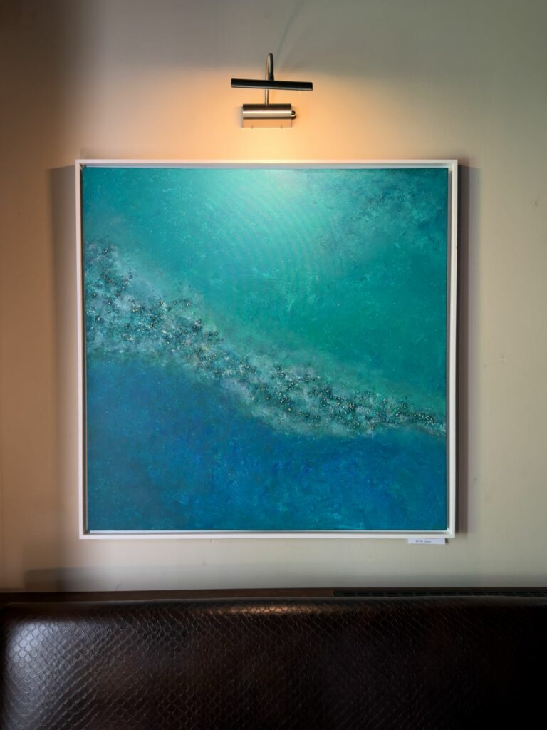 Peinture abstraite marine de Joanne G., artiste peintre à Braine-l’Alleud