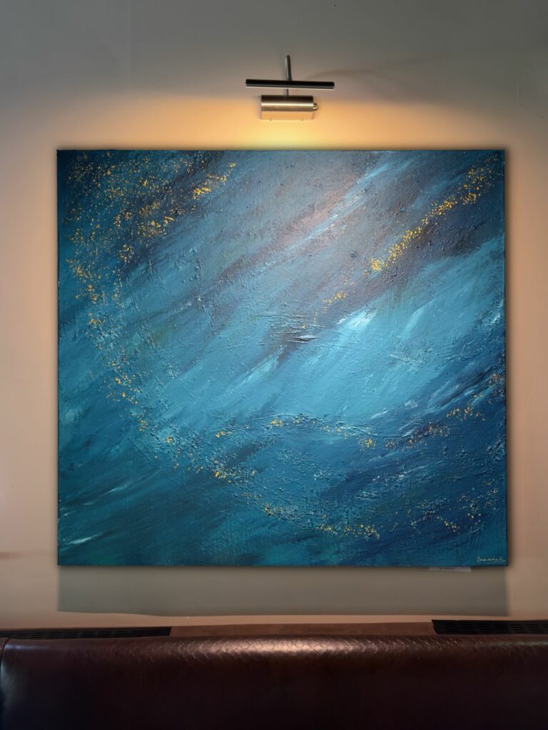 Peinture abstraite marine de Joanne G., artiste peintre à Braine-l’Alleud