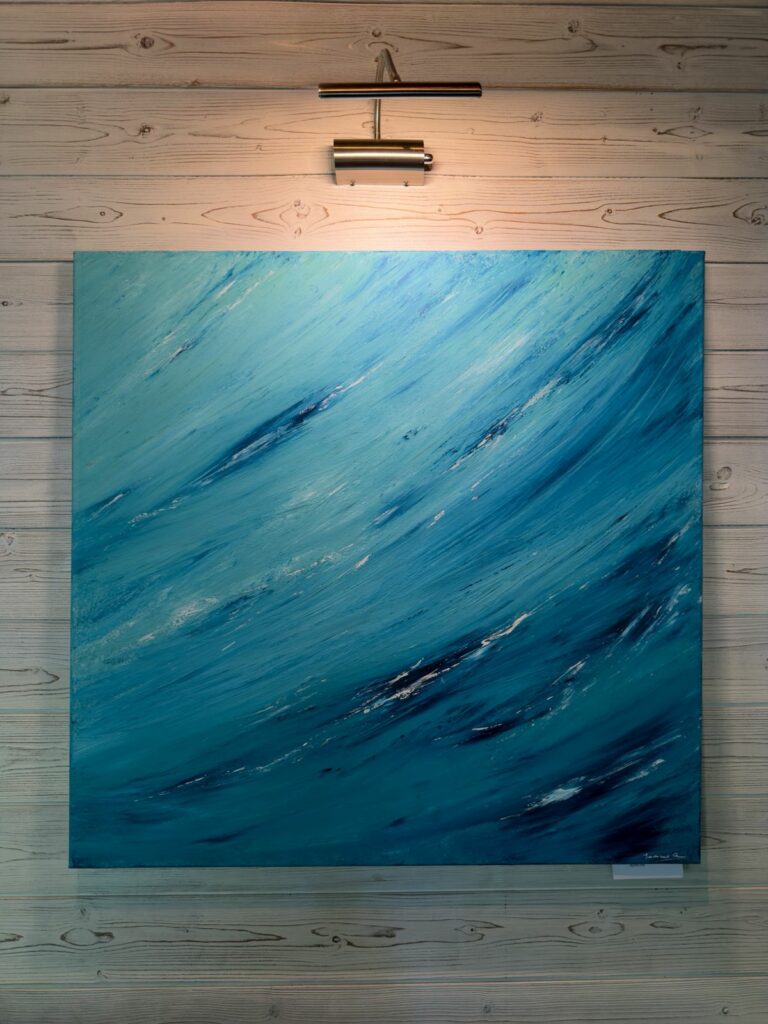 Peinture abstraite marine de Joanne G., artiste peintre à Braine-l’Alleud
