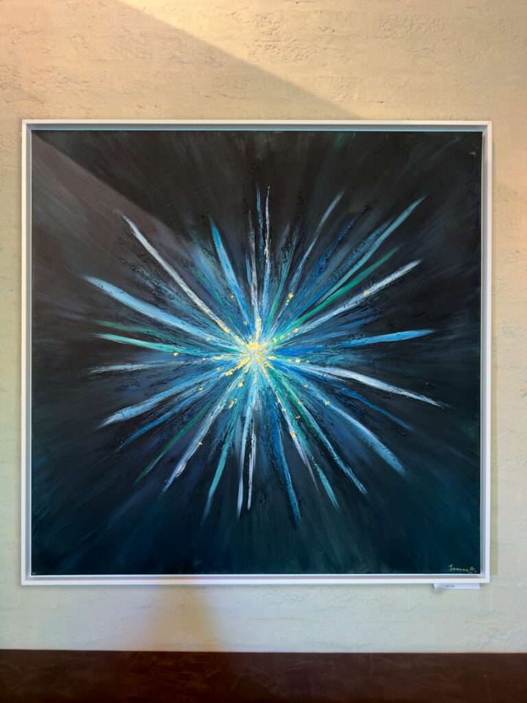 Peinture abstraite marine de Joanne G., artiste peintre à Braine-l’Alleud